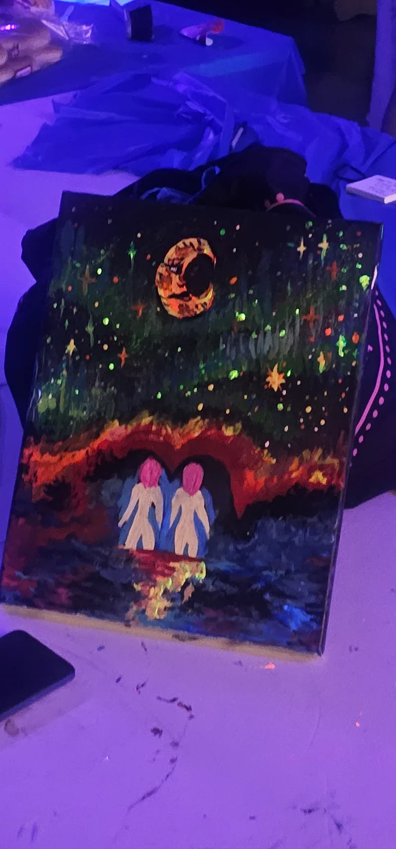 Blacklight-reactive artwork